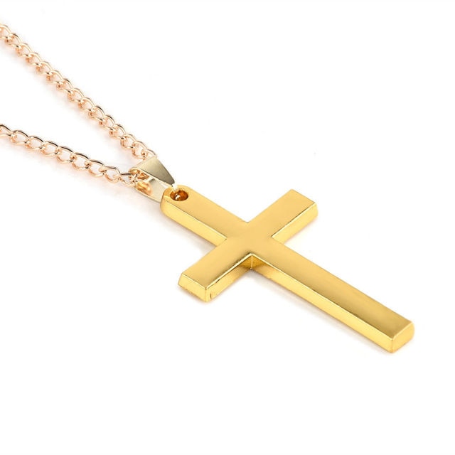 Antonios Cross rostfritt stål halsband Män