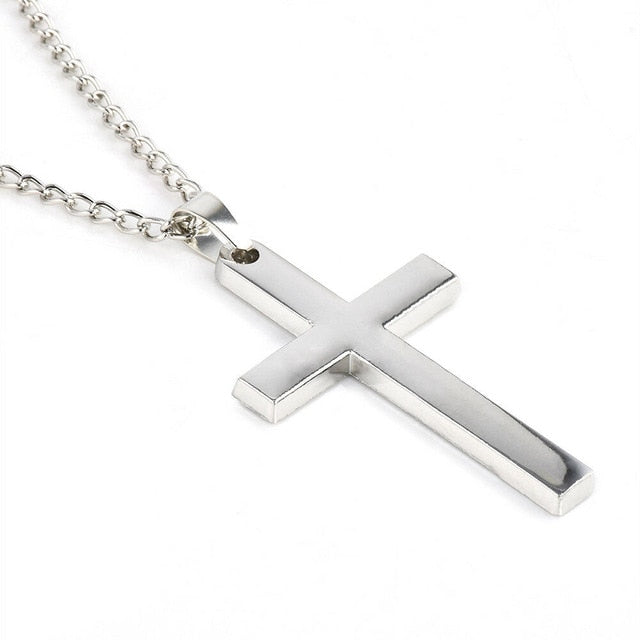 Antonios Cross rostfritt stål halsband Män