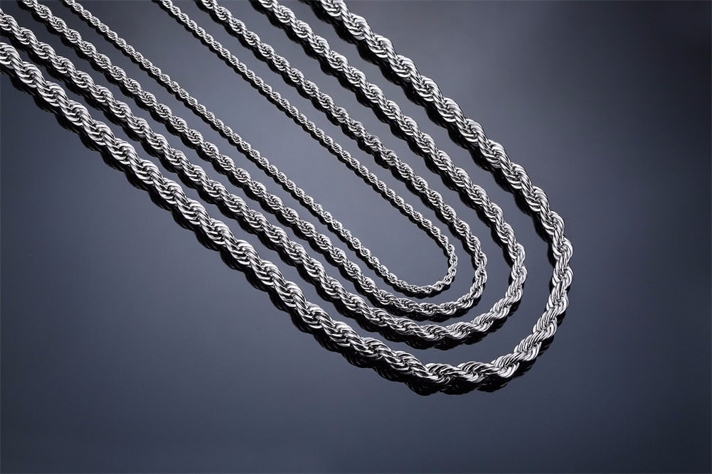 Antonios Twist rostfritt stål halsband män