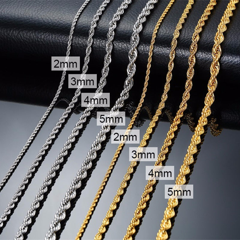 Antonios Twist rostfritt stål halsband män