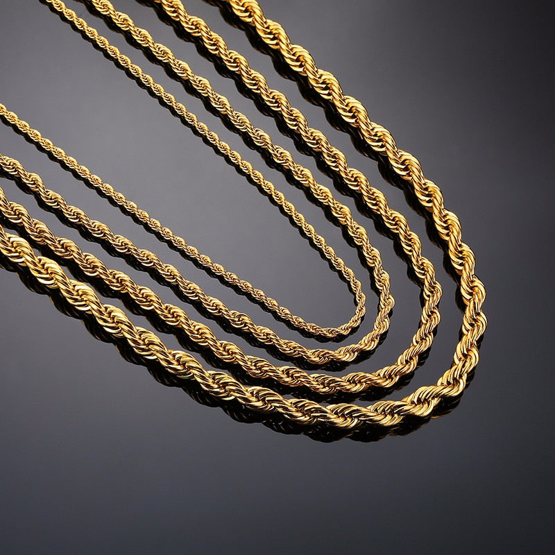Antonios Twist rostfritt stål halsband män