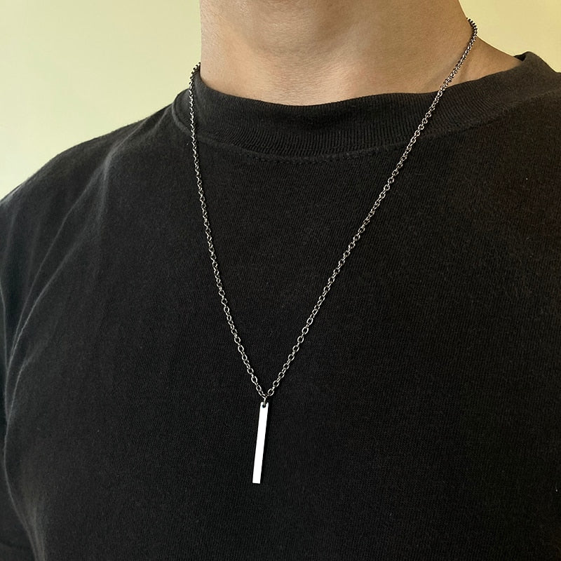 Antonios minimalistiskt halsband i rostfritt stål för män