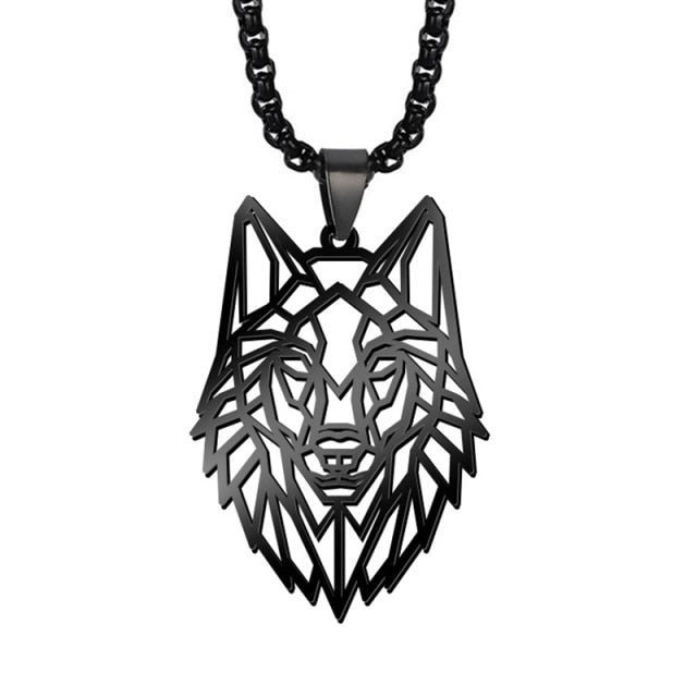Antonios Wolf Pandant rostfritt stål halsband