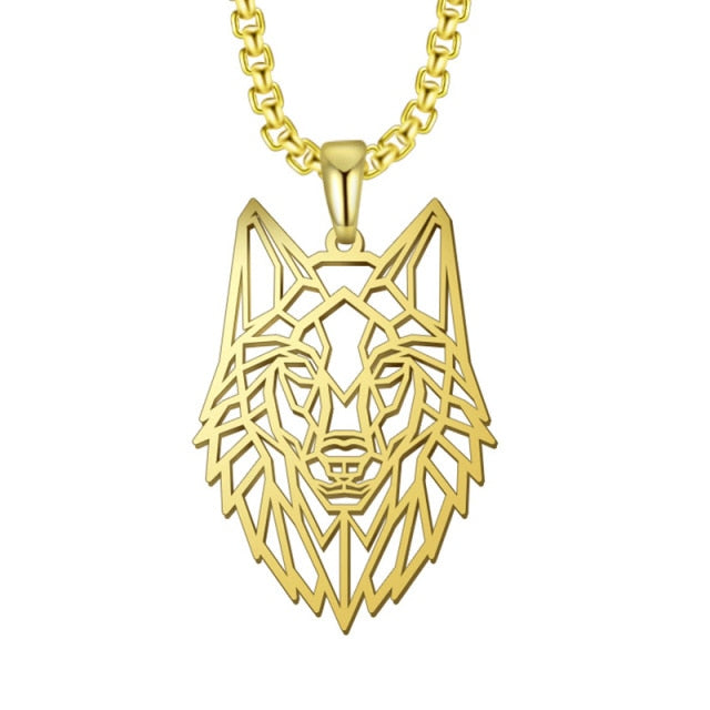 Antonios Wolf Pandant rostfritt stål halsband