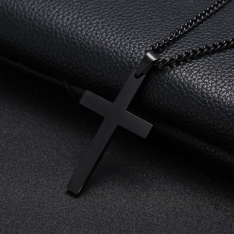 Antonios Cross rostfritt stål halsband Män