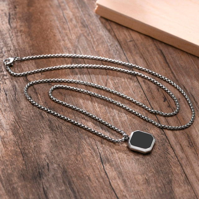 Antonios Rubin rostfritt stål halsband Män